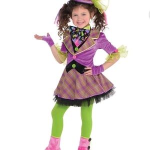 Mad Hatter Alice and Wonderland Child Large Costume 12-14 years spirit Halloween